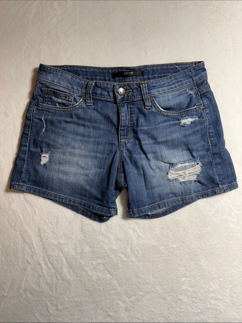 Joe's Jeans Medium Blue Distressed Denim Cutoff Shorts